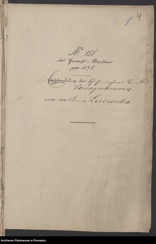 Obraz 6 z jednostki "Die von den Verlobten zum Aufgebot beigebrachten Urkunden pro 1878"