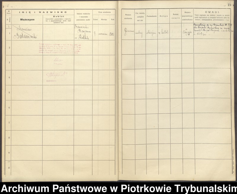 Obraz 15 z jednostki "[Księga ludności stałej gminy Ręczno] wieś i kolonia Tomawa"