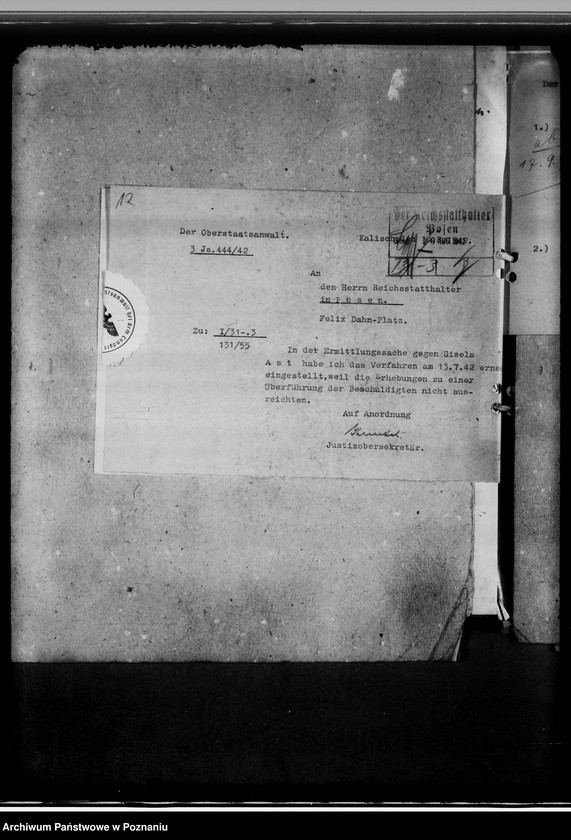 Obraz 16 z jednostki "Dienststrafgericht und Strafanträge gegen Angestellte"