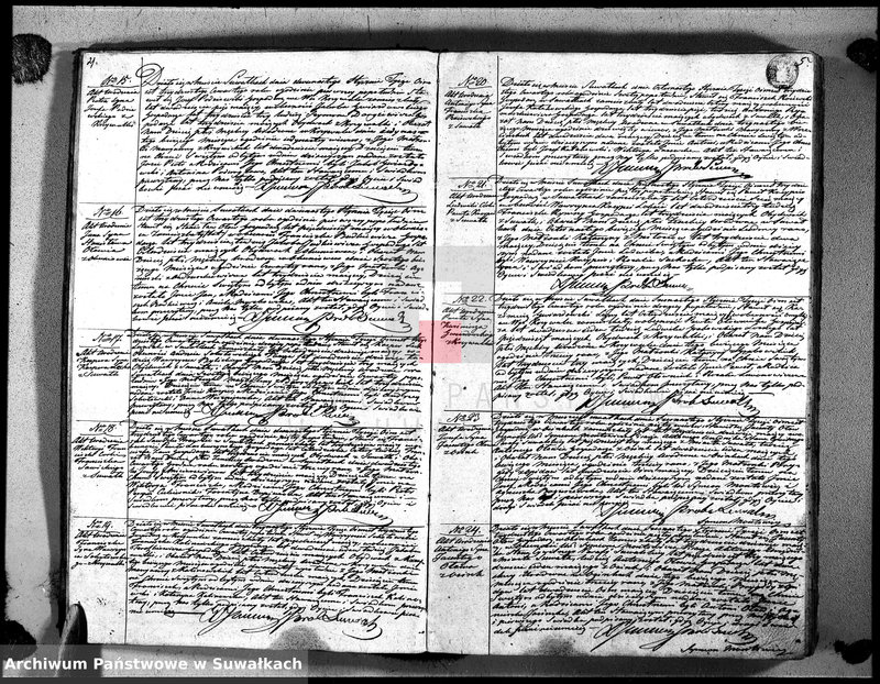 image.from.unit.number "Księga duplikat urodzonych, zaślubionych i umarłych urzędnika stanu cywilnego, parafyi suwalskiey na rok 1834"