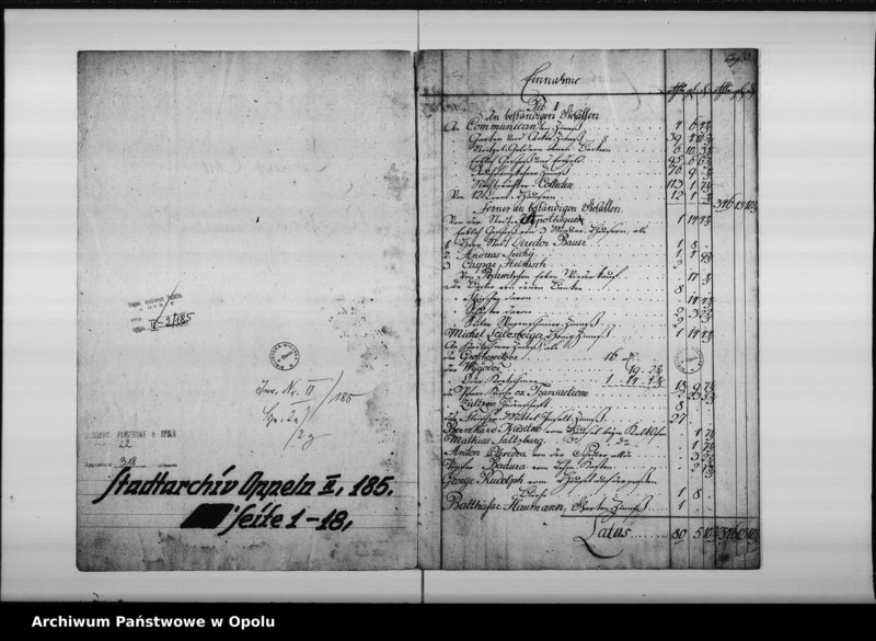 Obraz 5 z jednostki "Cämmerey Etat für die Königl[iche] Preuss[ische] Immediat Stadt Oppeln von Trinitatis 1789 bis Trinitatis 1790"