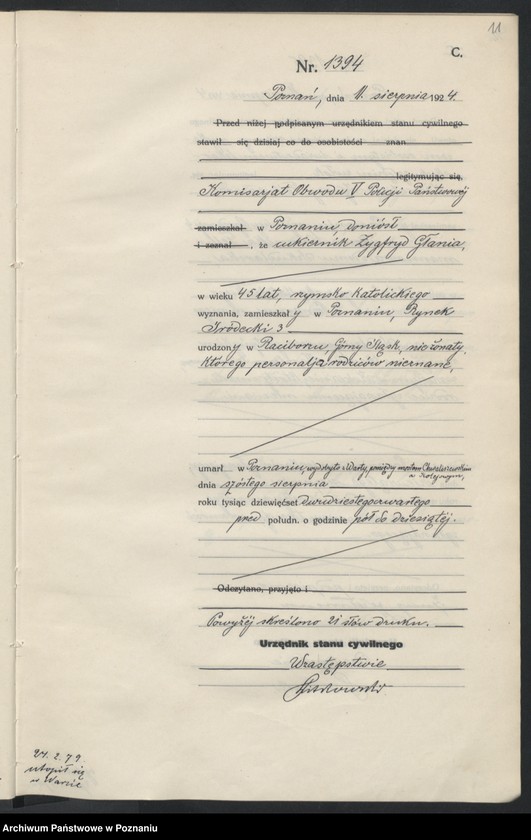 Obraz 13 z jednostki "Księga miejscowa zgonów tom III [Rejestr główny zgonów]"