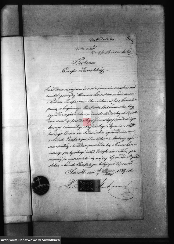 image.from.unit.number "Dokumenty k Aktam brakosočetavšichsja Rimsko- Katoličeskogo Bakalarževskogo Prichoda s 1887 goda"
