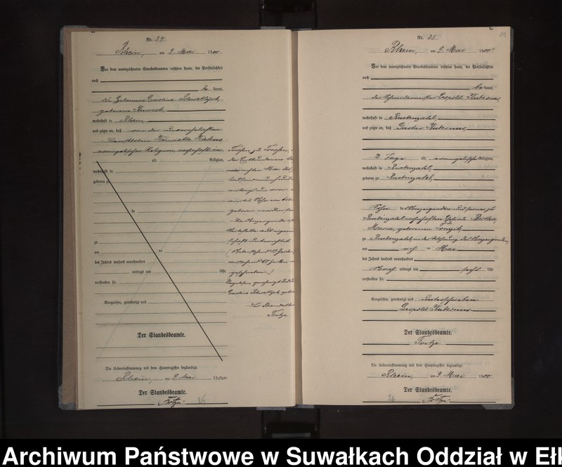 image.from.unit.number "Sterbe-Neben-Register des Königlichen Preussischen Standes-Amtes Orlen Kreis Loetzen"
