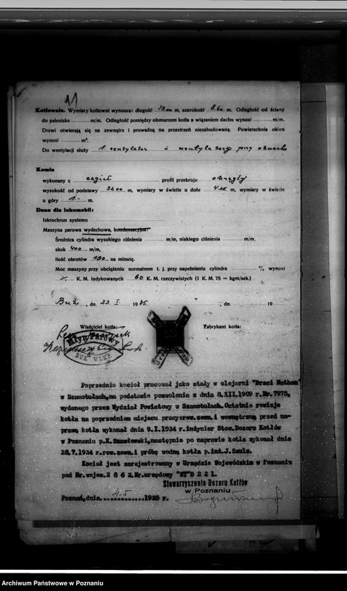 Obraz 15 z jednostki "Młyn parowy Leona Siudziaka i Ciastowskiego w Buku, pow. nowotomyski nr woj. kotła 2862"