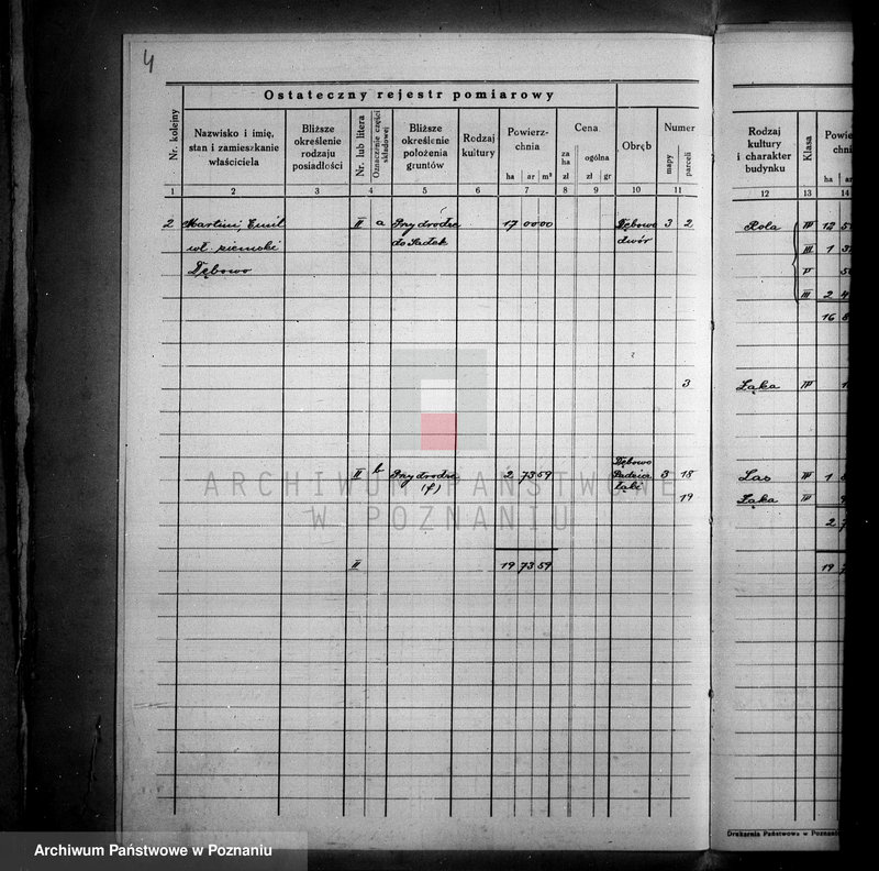 Obraz 8 z jednostki "Ostateczny rejestr pomiarowy majątku Dębowo powiatu wyrzyskiego"