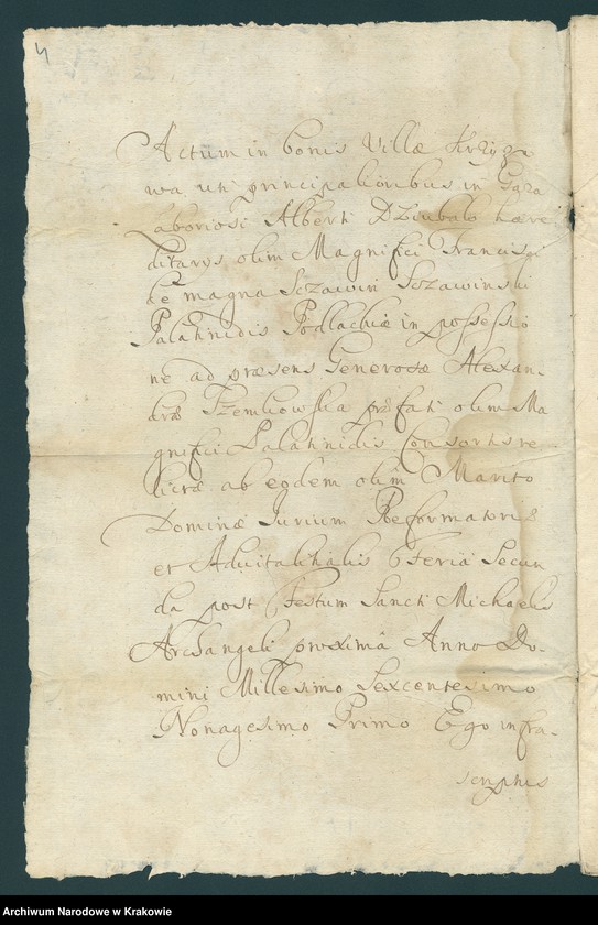 image.from.unit.number "Szczawińscy - Franciszek, wojewodzic podlaski: 1. Akta procesowo-majątkowe z Wilczewskimi 1671; 2. Akta spadkowe po Franciszku - żony Aleksandry i syna Jerzego 1691-1709"