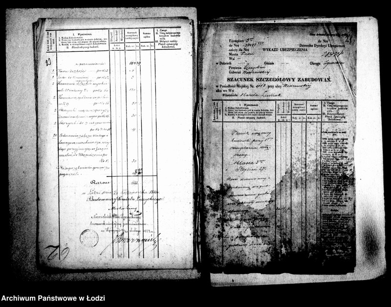 Obraz 15 z jednostki "[Ubezpieczenia - szacunki szczegółowe zabudowań na obszarze Łodzi]"