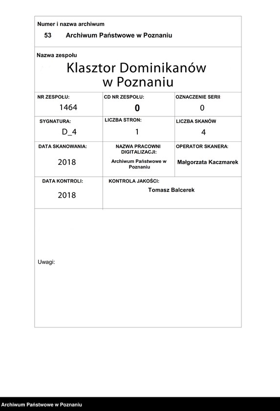 Obraz 1 z jednostki "Przemysł (I), książę Polski, wraz z bratem Bolesławem i matką Jadwigą nadają braciom dominikanom ziemię nad Wartą w Poznaniu dla"