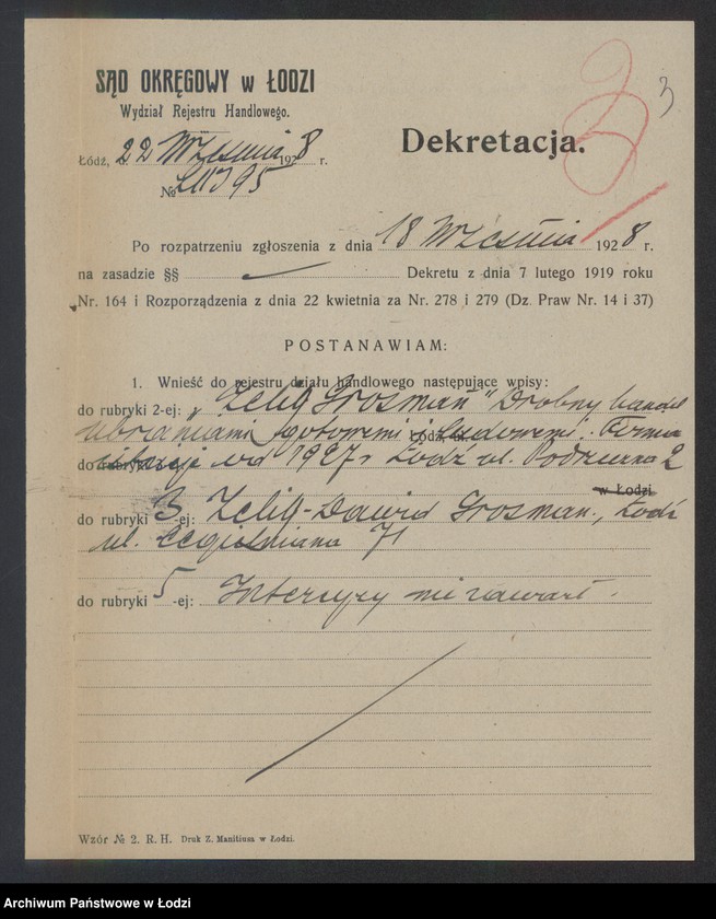 Obraz 5 z jednostki "Zelig Dawid Grosman- drobny handel ubraniami gotowymi i ludowymi"