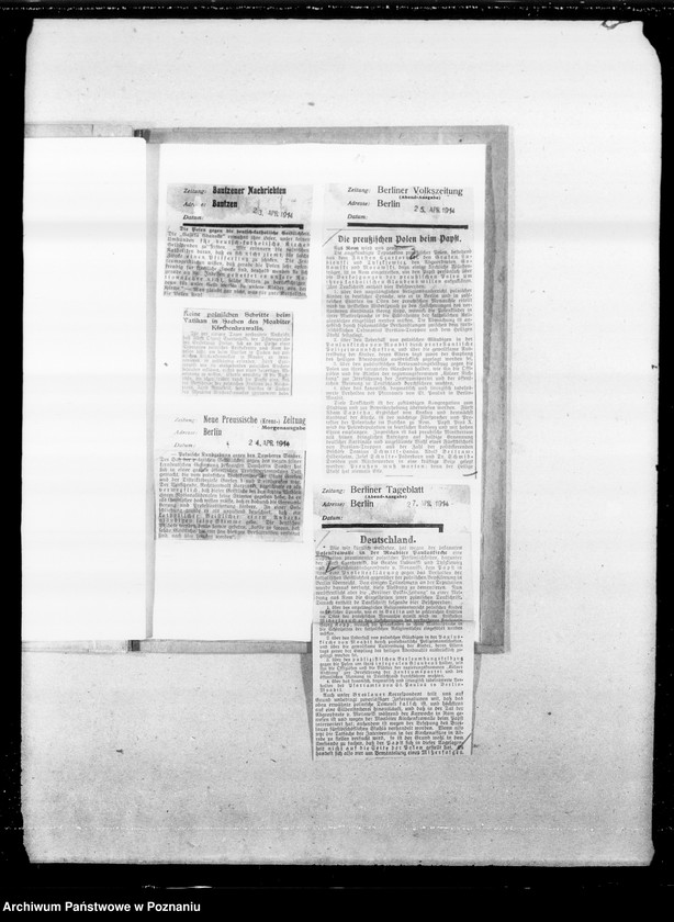 Obraz 14 z jednostki "Sprawy kościelne a Polska [wycinki z prasy niemieckiej]"