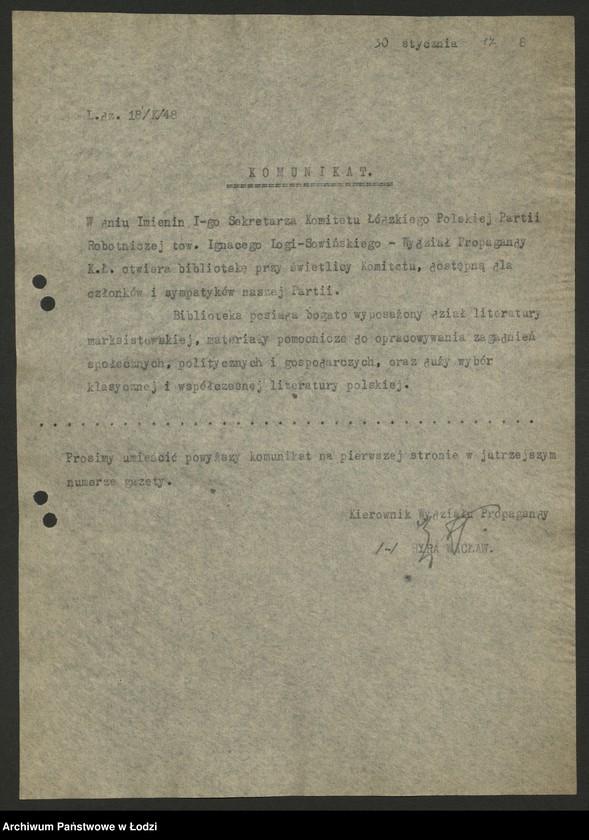 Obraz 18 z jednostki "Komunikaty w sprawie szkolenia międzypartyjnego"