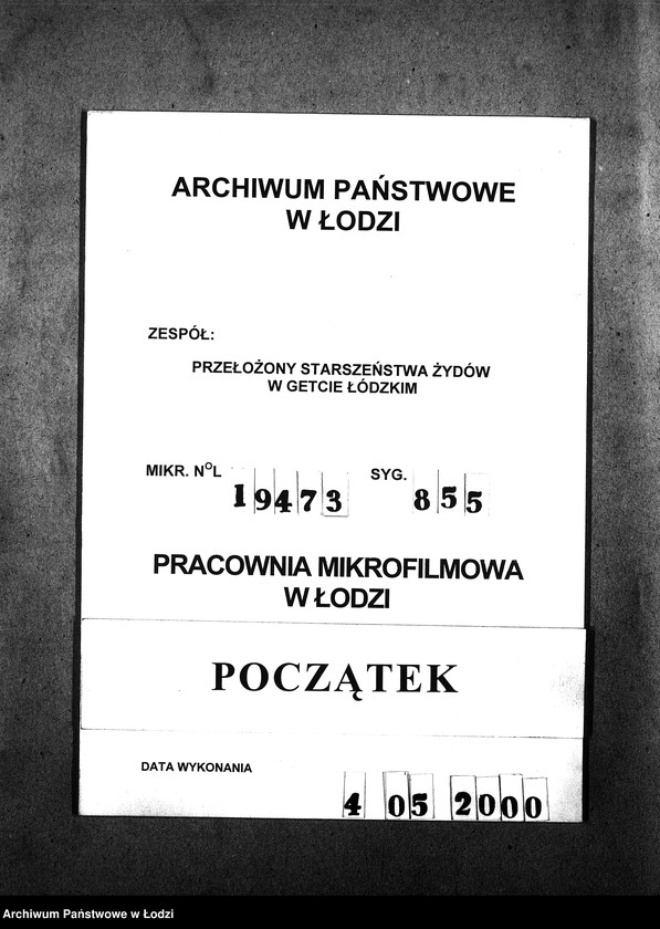 Obraz 1 z jednostki "[Alfabetyczny spis mieszkańców getta. Litera P]"