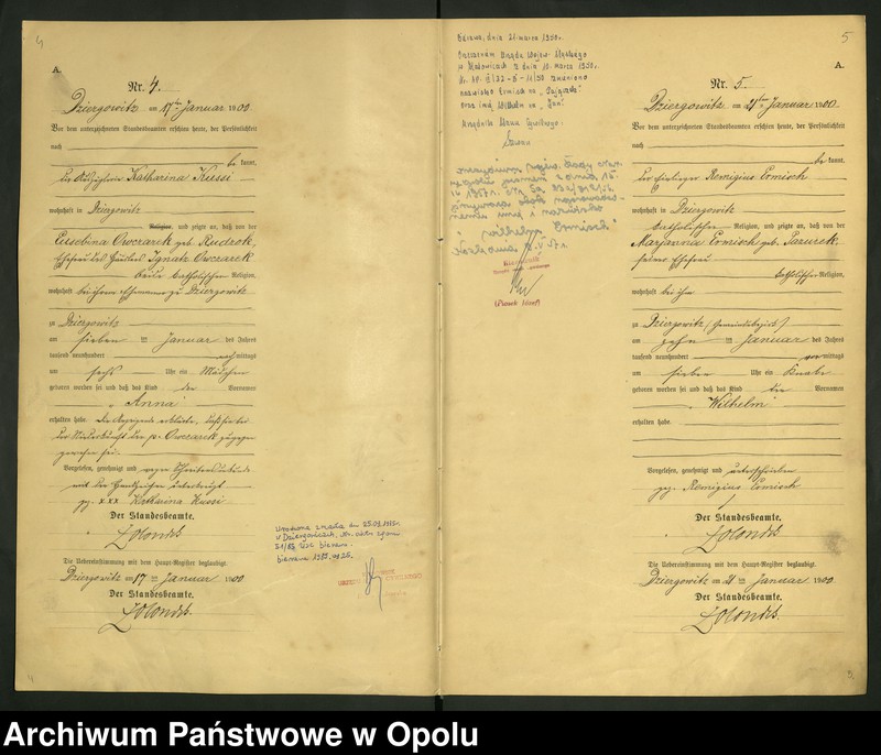 Obraz 6 z jednostki "Urząd Stanu Cywilnego Dziergowice Księga urodzeń rok 1900-02"