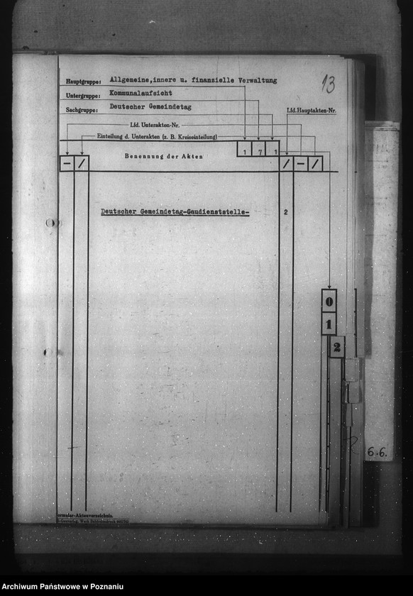 Obraz 17 z jednostki "Aktenverzeichnis (Kommunalaufsicht)"