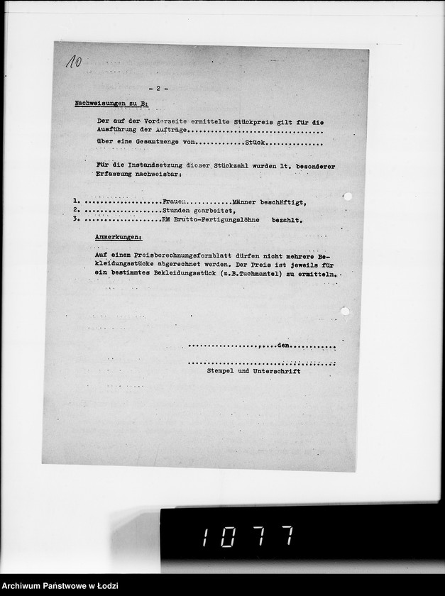 Obraz 14 z jednostki "Kriegsauftrag J.S 374 94 Patronentaschen [dla Heeresbekleidungsamt Litzmannstadt]"