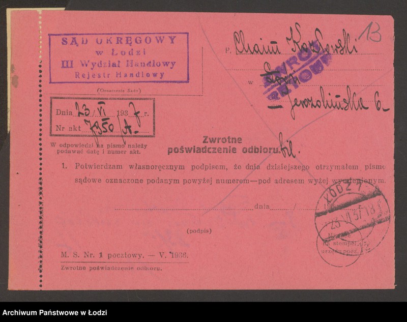 Obraz 15 z jednostki "Chaim Kozłowski- sprzedaż żelaza"