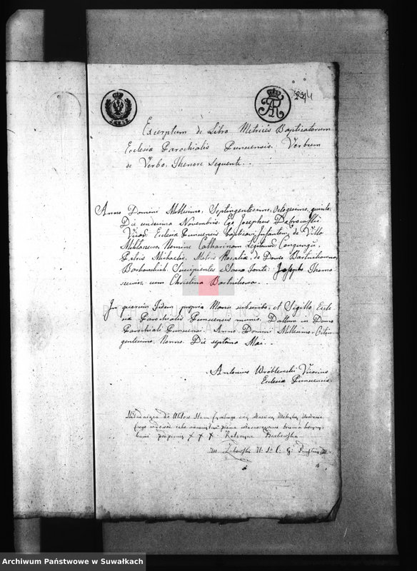 image.from.unit.number "Papiery stosowane do Aktów Małżeństwa Stanu Cywilnego Gminy Puńskiey od dnia 1 Maja 1809r"
