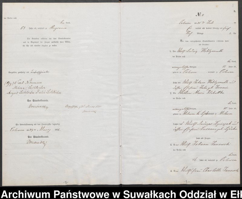 image.from.unit.number "Heiraths-Neben-Register des Preussischen Standes-Amtes Orlowen Kreis Loetzen"