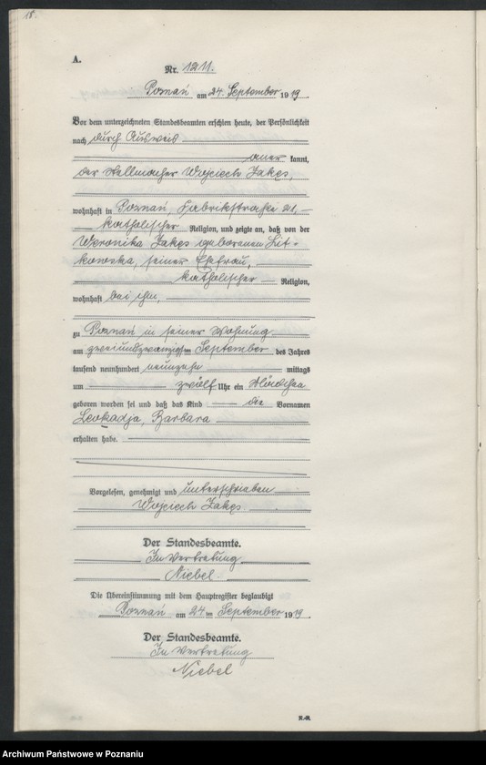 Obraz 20 z jednostki "Księga urodzeń odpis tom IV [Rejestr poboczny urodzeń]"