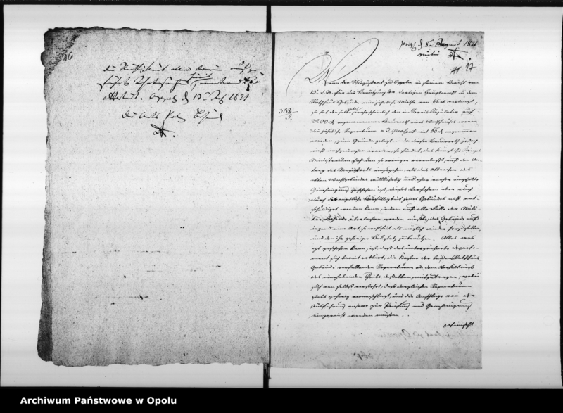 Obraz 14 z jednostki "Acta die bei der Stadt Oppeln dem Staate gehörenden [Garnisongebäude] so wie die Verwei[...] und die Miethe für die Hauptwacht Vol. I de anno 1821"
