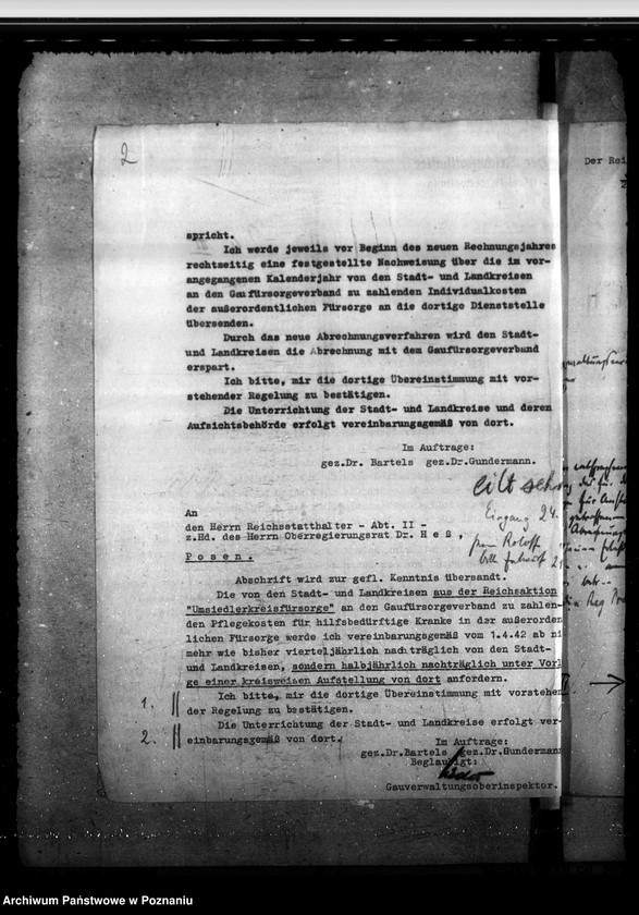 Obraz 6 z jednostki "Pflegekosten und Sonderleistungen für in den Gauheilanstalten untergebrachte Geisteskranke usw.aus der Umsiedlerkreisfürsorge"