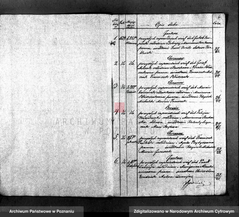 Obraz 6 z jednostki "Duplikat aktów urodzeń, małżeństw i zgonów"