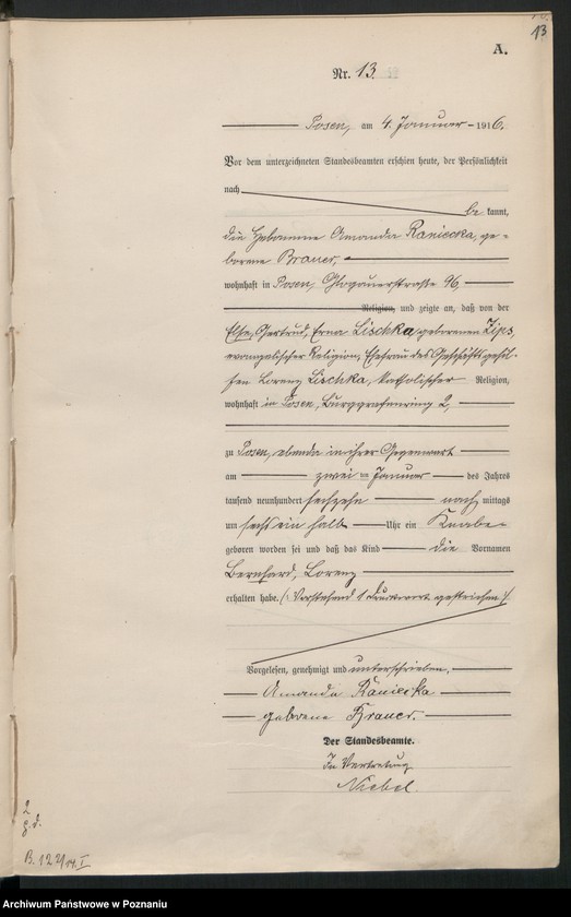 Obraz 15 z jednostki "Księga miejscowa urodzeń tom I [Rejestr główny urodzeń]"