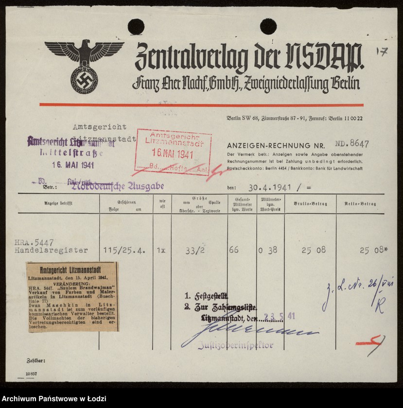 Obraz 19 z jednostki "Szulem Brandwajman- sprzedaz nici"