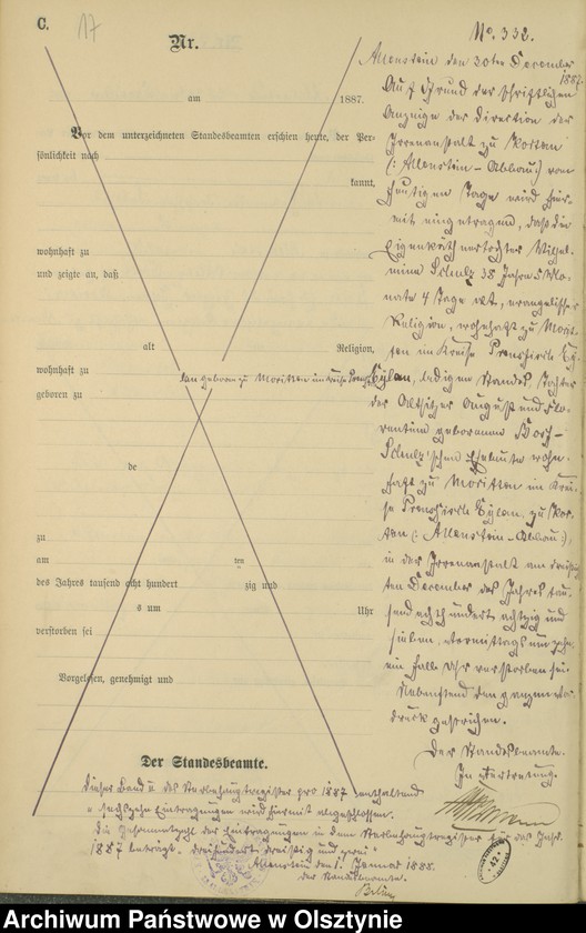 image.from.unit.number "Sterbe-Haupt-Register Tom II,Nr 317 - 332"