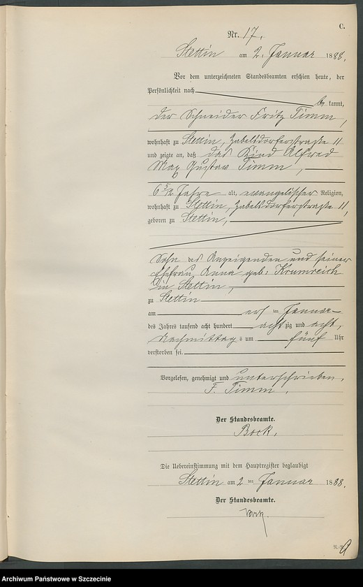 Obraz 20 z jednostki "Sterbe-Register (Neben-Register) Band I"