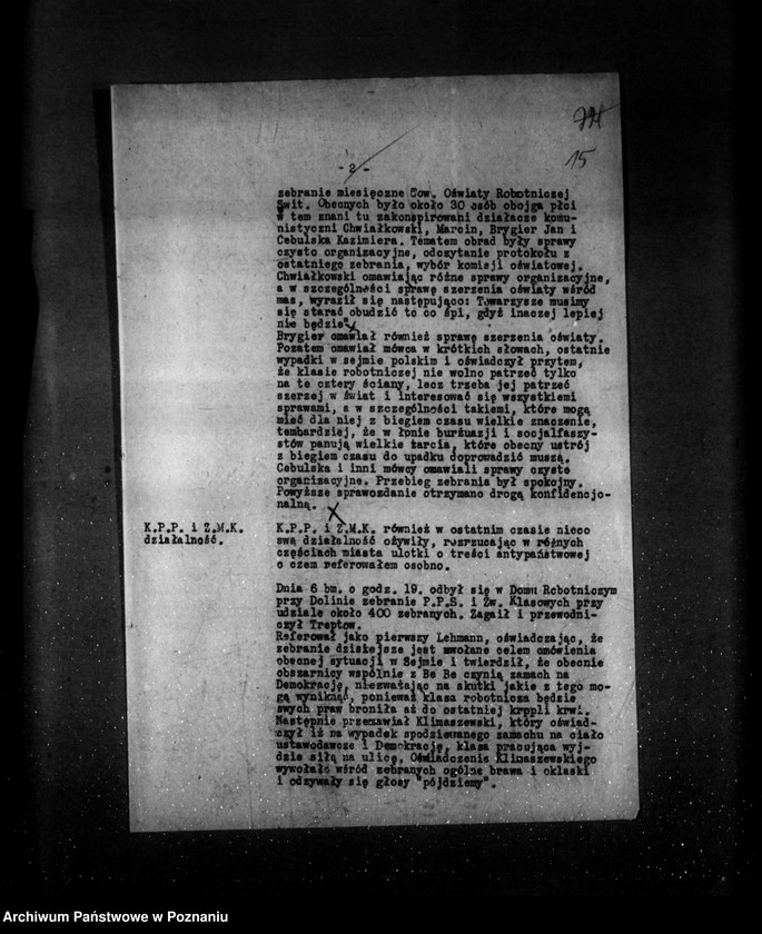 Obraz 19 z jednostki "Sprawozdania sytuacyjne tygodniowe za czas od 29 listopada 1929 r. do dnia 2 stycznia 1930 r. /nr 5-9/ działy VII-XIII"