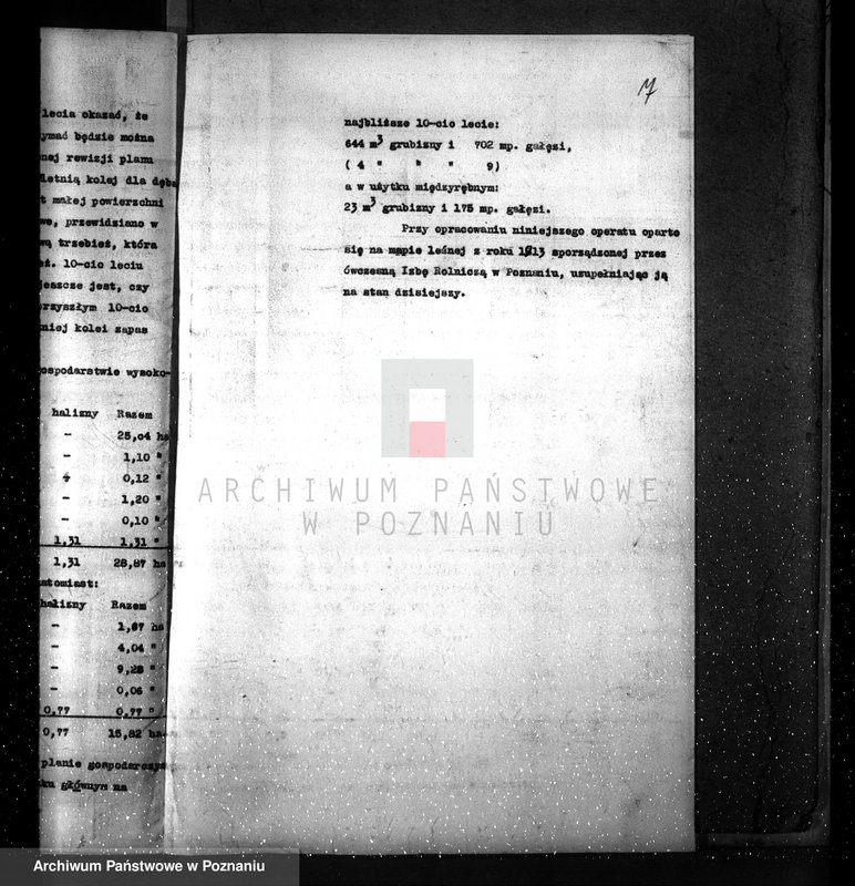 image.from.unit.number "Plan urządzenia gospodarstwa leśnego dla lasu majętności Przyborówko powiat szamotulski 1929-1939"