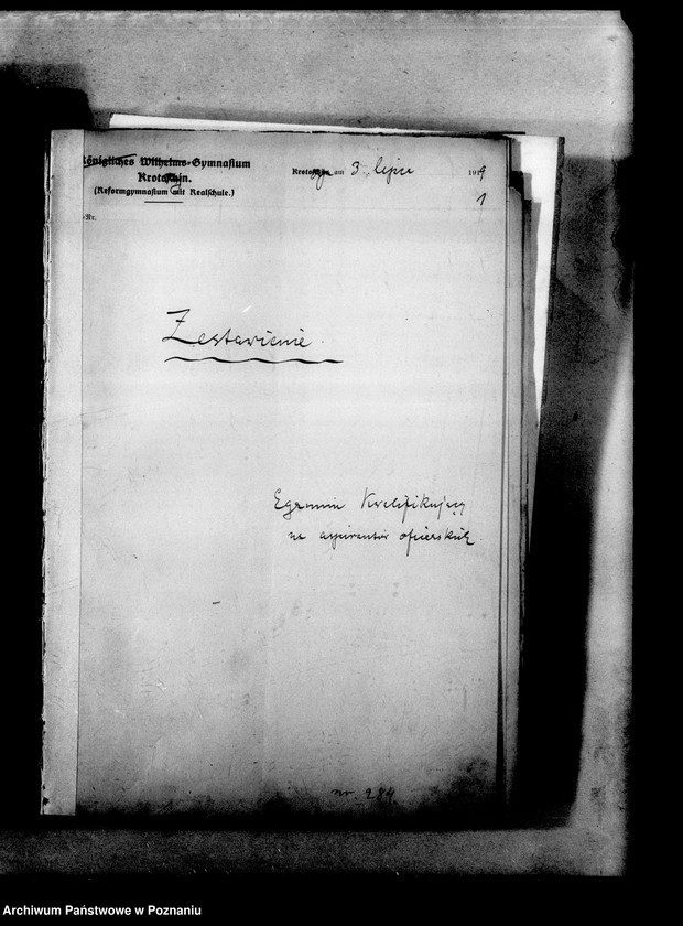 Obraz 4 z jednostki "Protokoły z egzaminu dojrzałości dla aspirantów oficerskich"