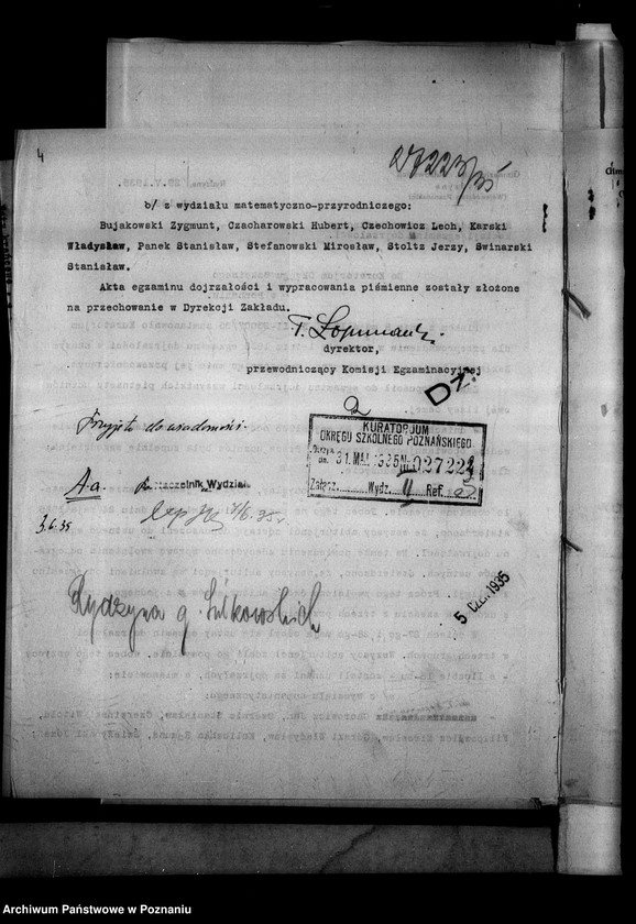 Obraz 7 z jednostki "Prywatne Gimnazjum imienia Sułkowskich- Rydzyna [sprawozdanie z egzaminu dojrzałości wraz z wykazem abiturientów]"