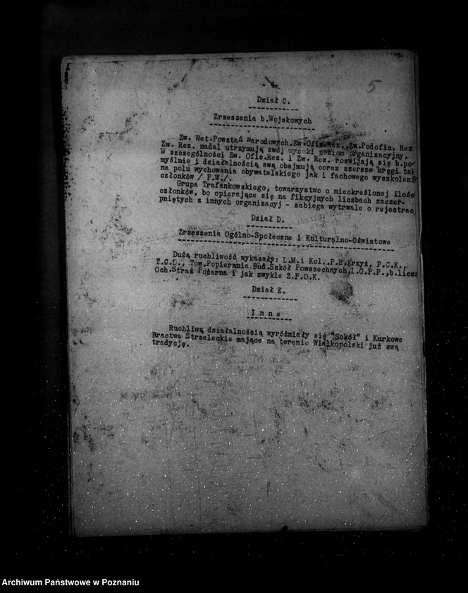 Obraz 9 z jednostki "Sprawozdanie półroczne z życia polskich legalnych stowarzyszeń i związków za okres od 1 kwietnia 1936 r. do 30 września 1936 r."
