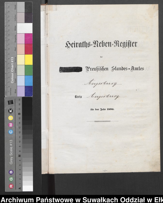 image.from.unit.number "Heiraths-Neben-Register des Preussischen Standes-Amtes Angerburg Kreis Angerburg"