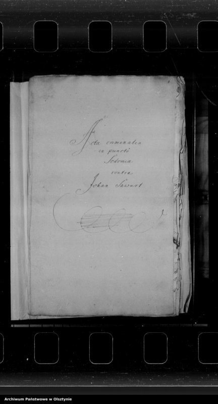 image.from.unit.number "Acta criminalia inwisitionis in puncto Sodomiae contra Joh. Sawart, gew. Bedienten in Stradem, coram Jud. T. Ilaviensis ad criminalia delegato"