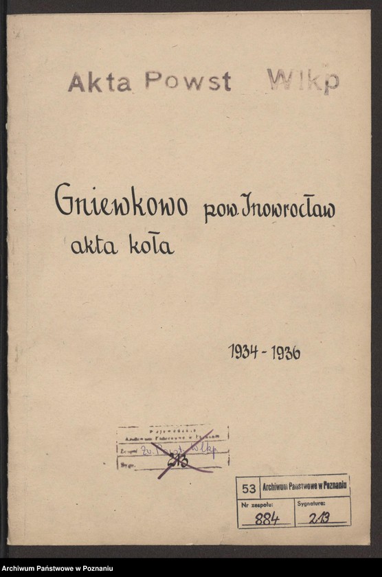 Obraz 2 z jednostki "Gniewkowo, powiat Inowrocław akta koła."