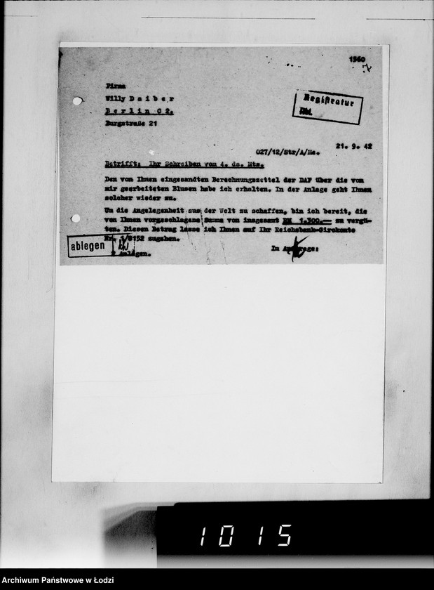 Obraz 11 z jednostki "[Korespondencja z urzędami, instytucjami i firmami] Lit.Da-De."