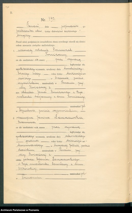 Obraz 12 z jednostki "Księga miejscowa małżeństw tom IV [Rejestr główny małżeństw]"
