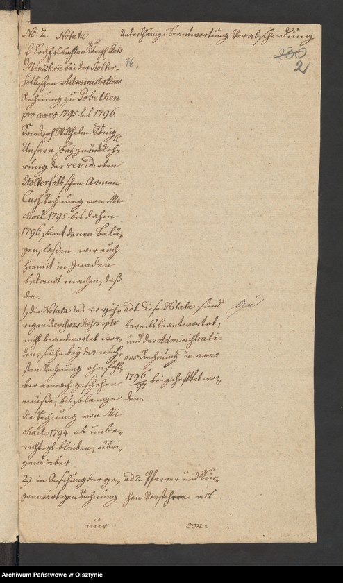 image.from.unit.number "Administrations Rechnung über des Stolterfothsche Legaten Capital und derer Intereßen deßen Einnahme und Ausgabe zu Pobethen Von Michael 1797 bis Michael 1798"