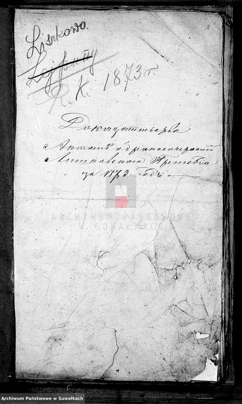 image.from.unit.number "Dokazatelěstva aktom o brakosočetavšichsja Liškovskago Prichoda za 1873 god"