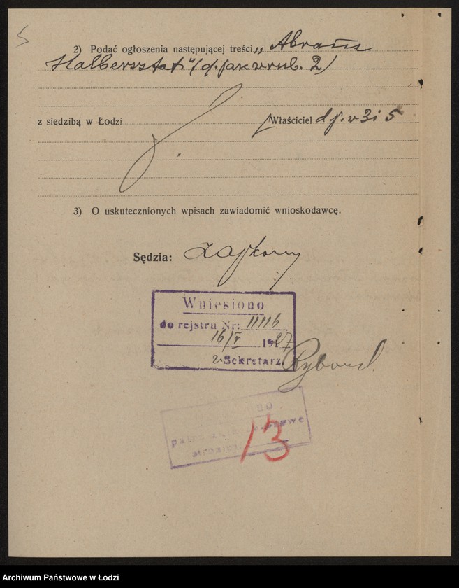 Obraz 7 z jednostki "Abram Halbersztat- wyrób towarów włókienniczych"