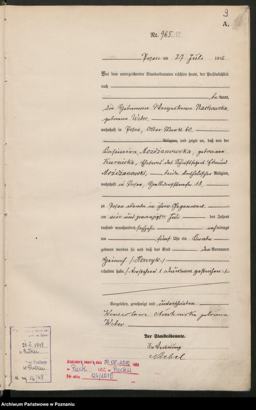 Obraz 11 z jednostki "Księga miejscowa urodzeń tom III [Rejestr główny urodzeń]"