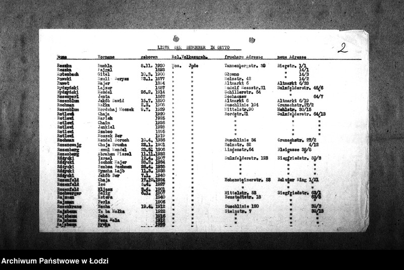 Obraz 5 z jednostki "[Alfabetyczny spis mieszkańców getta. Litera R]"