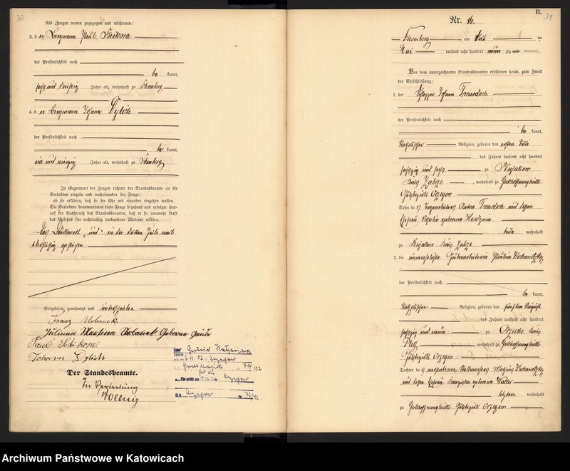 image.from.unit.number "Księga Małżeństw [ Heiraths-Haupt-Register ] nr 1 - 70"