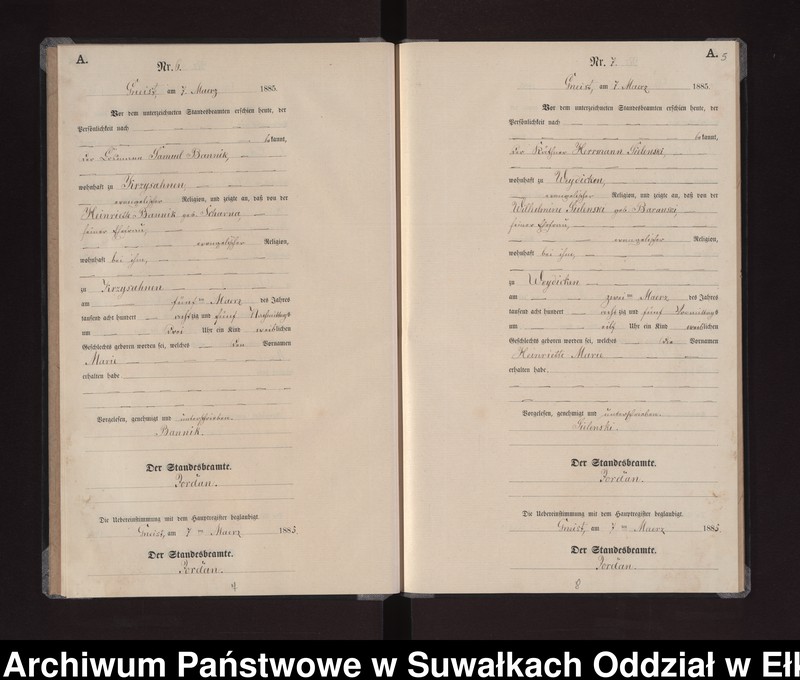 image.from.unit.number "Geburts-Neben-Register des Königlichen Preussischen Standes-Amtes Gneist Kreis Loetzen"