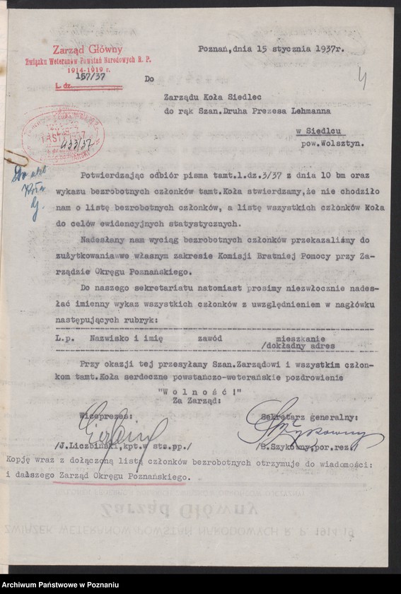 Obraz 8 z jednostki "Siedlce, powiat Wolsztyn - akta koła."