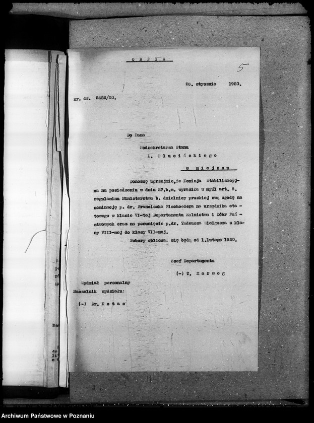 Obraz 9 z jednostki "Sprawy ogólne osobowe Departamenu Rolnictwa i Dóbr Państw. Wydział Leśny personalne ogólne"